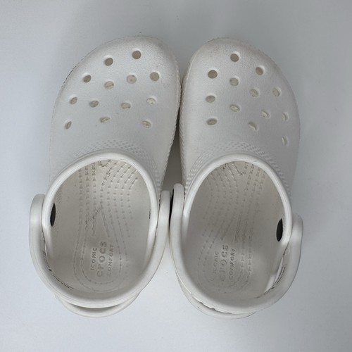 Zapatos Zueco Crocs Niños Niñas Clásicos Blancos Punta Redonda Sin Cordones Talla 8 Unisex Juvenil - Imagen 6 de 10