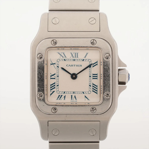 Cartier Santos Galbee W20017D6 SS SS QZ Ivory-Face
