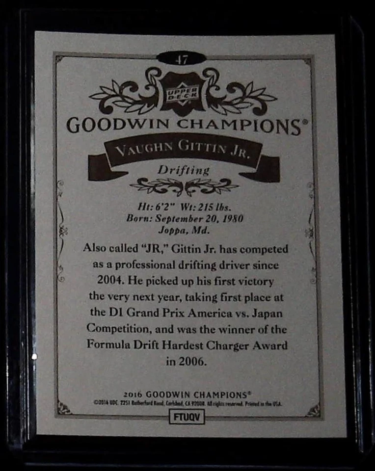 2016 Upper Deck Goodwin Champions #47 Vaughn Gittin Jr. - Image 2 of 2