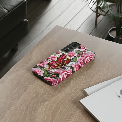 Rose Tough Case Butterfly Mosaic Pink iphone 16 15 14 13 S25 S24 S23 S22 - 第 212/240 張圖片