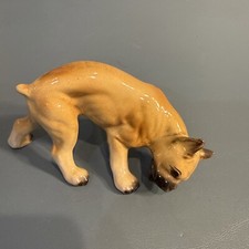Vintage Glossy Porcelain Male Boxer Dog