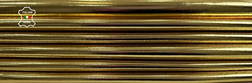 METALLIC PURE GOLD Soft Italian Lambskin leather hide 2 skins 14sqf 0.9mm #C3792