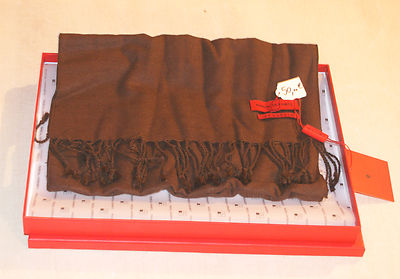 Écharpe 100% Soie Marron - Marque Pascal Morabito, Neuve Dans Son Coffret