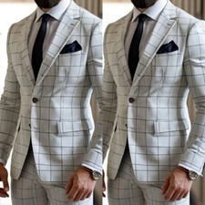 Check Mens' Suits Casual Menstyle Business Daily Workwear Party Jacket Blazer