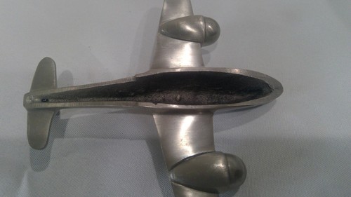 Vintage Metal Twin Engine Airplane Christmas Tree Ornament Used - Picture 6 of 6