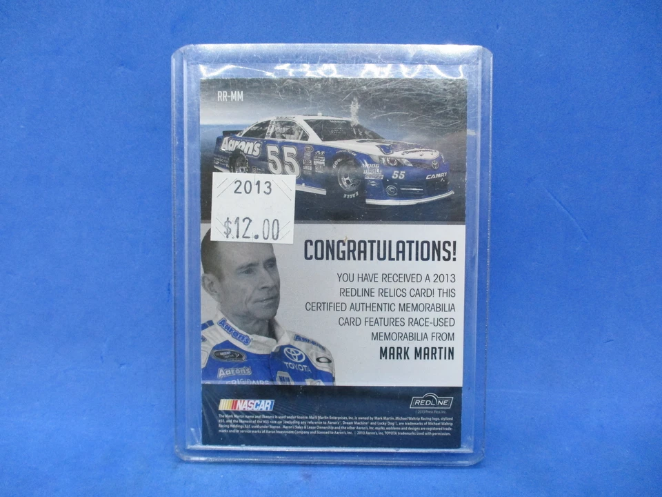2013 Press Pass Redline Relics Red /50 Mark Martin #RR-MM HOF - Image 2 of 2