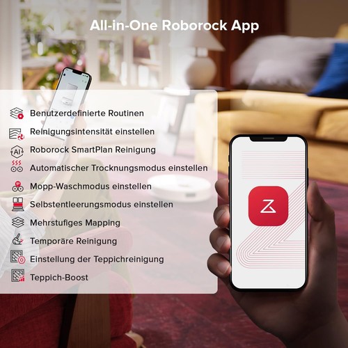 roborock Qrevo 5AE Saugroboter mit Wischfunktion,Zero-Tangle System,12000Pa - Bild 9 von 9