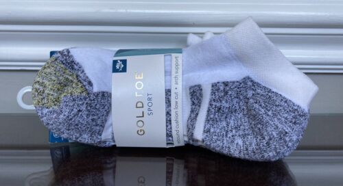 NEUF 6 paires de chaussettes de sport pour femmes GOLDTOE rebond rembourrées coupe basse soutien arche - Photo 1 sur 7