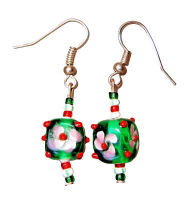 VINTAGE Murano Glas Ohrringe