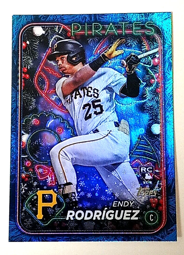 2024 Topps Holiday - Blue Metallic Holiday Tree #H9 Endy Rodriguez (RC)