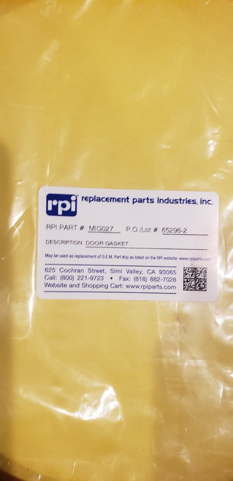 RPI Door Seal Gasket FOR MIDMARK® - RITTER M9 M9D 053-0366-00 - Foto 3