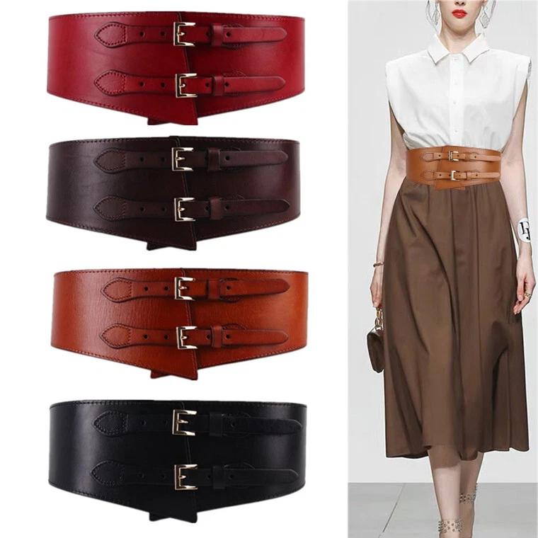 Wide Brown Leather Belt Women Wide Waist Belt Wide Leather 