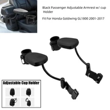 Rear Adjustable Passenger Armrests with Cup Holder Fit Fot Honda Goldwing GL1800