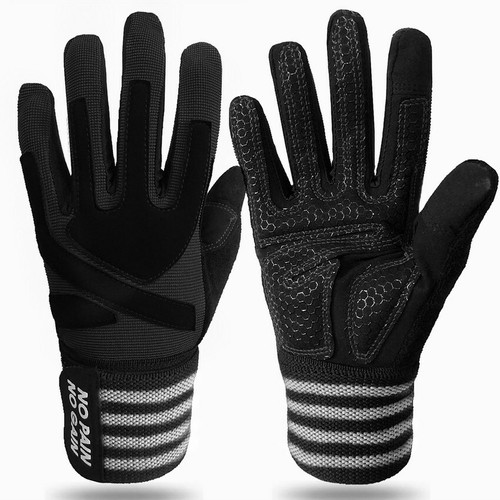 Full Finger Fitness Gloves Fit Lifting Weight Gym Exercise Wrist Wrap Workout - Picture 2 of 5