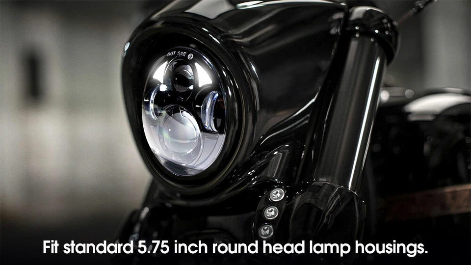 Harley Davidson 5 3/4" LED Negro Faro Daymaker para Dyna Sportster Bob 883 Foto 3 de 4