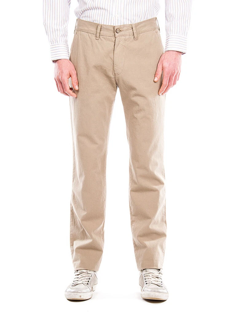 Pantaloni Uomo Carrera – Modello Dritto In Cotone Ed Elastan, Beige, Vestibilità Regolare