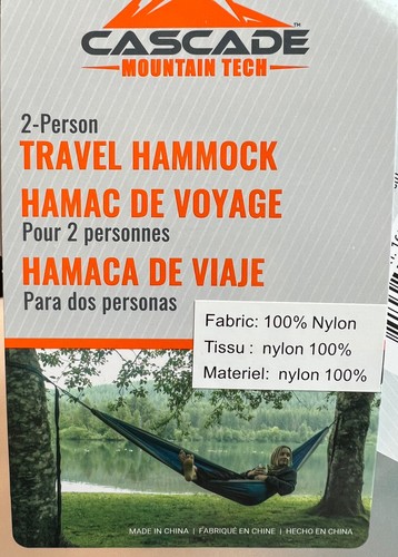 Cascade Lot of (2) 2-Person Blue & Green Travel Hammocks + Straps Carabiners NWT - Picture 9 of 17