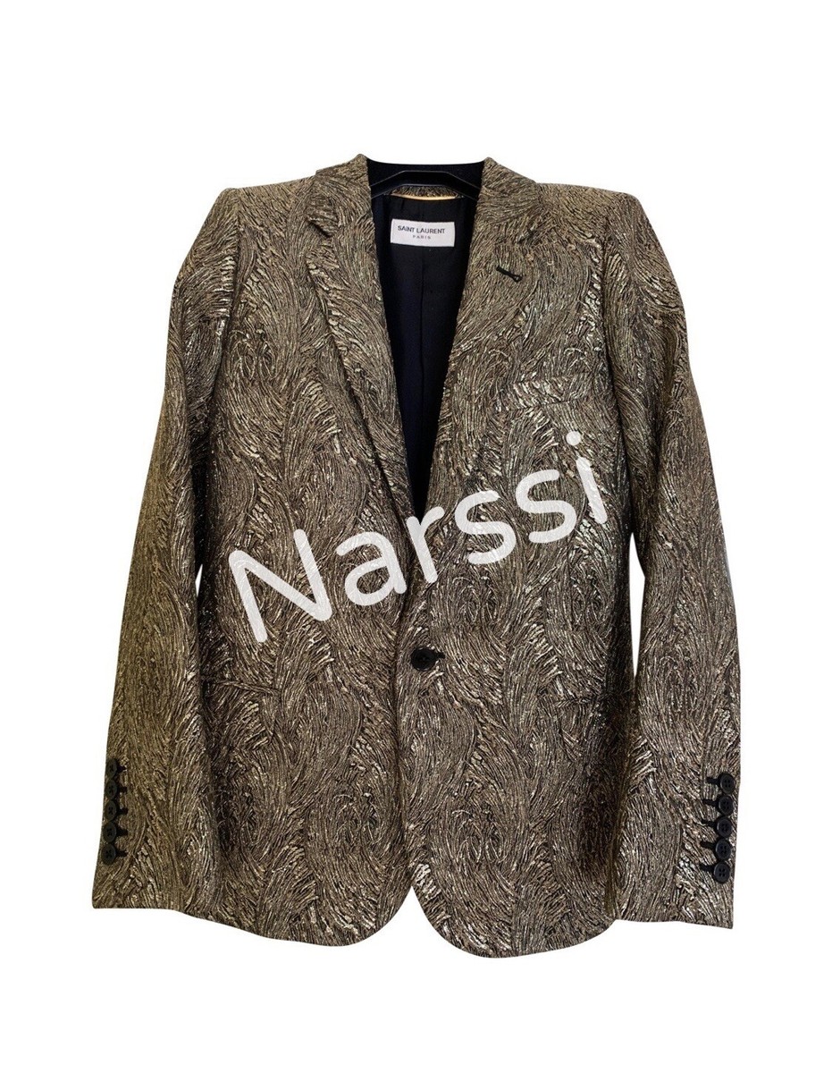 【送料&関税込】Saint Laurent Black Creme Blazer Saint Laurent Paris Gold Blazer FR36 | eBay