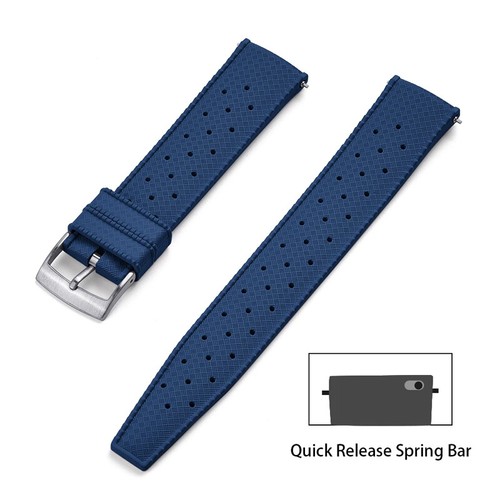Bracelet Rubber 18mm 20mm 22mm Waterproof Tropical Rubber Watch Strap - Picture 8 of 12