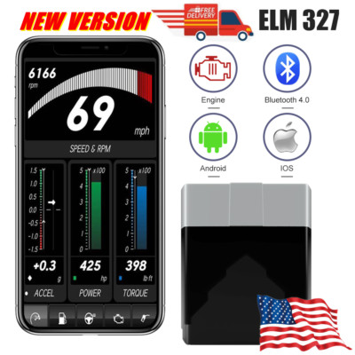 Automotive ELM327 Code Reader Bluetooth OBD2 Scanner Car Diagnostic Scan Tool 