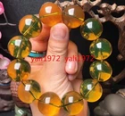 Certified 16mm Natural Dominican Green Blue Amber Round Beads Stretch Bracelet