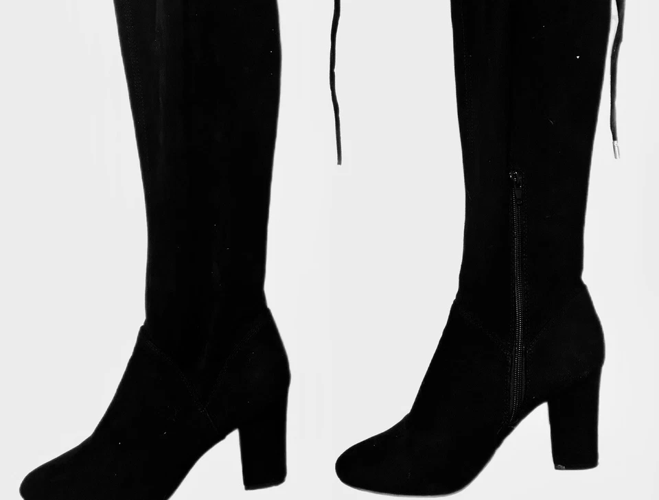 Call It Spring Collin Suede Over the Knee Black Heel Boots Size 8.5 Women’s - Image 3 of 4