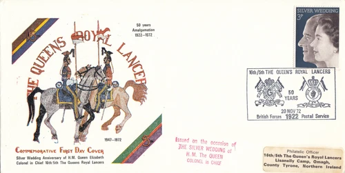 Queens Royal Lancers Silver Wedding GB FDC BFPS 1972 CLEARANCE (143023)