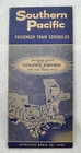 SOUTHERN PACIFIC RAILROAD 1963 PASSENGER TRAIN SCHEDULES