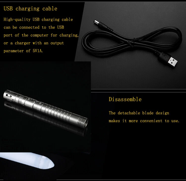 202cm Metal Lightsaber Lightstaff Combat Staff 11 Colour 3 Sound Font Darth Maul - Imagem 2 de 4