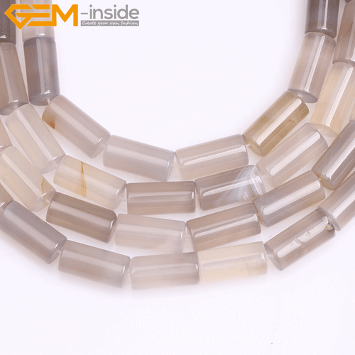 Natural Gemstone Column Tube Assorted Stone Loose Beads For Jewelry Making 15" - Picture 25 of 116