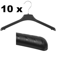 10 GardrobenbüGel Kunststoff KleiderbüGel HäNger Drehbarer Haken 38 Cm Schwarz
