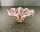 Vintage Venetian Murano Pink Ribbon Art Glass Candy Dish/Bowl 4.7/8 X 1.3/4”