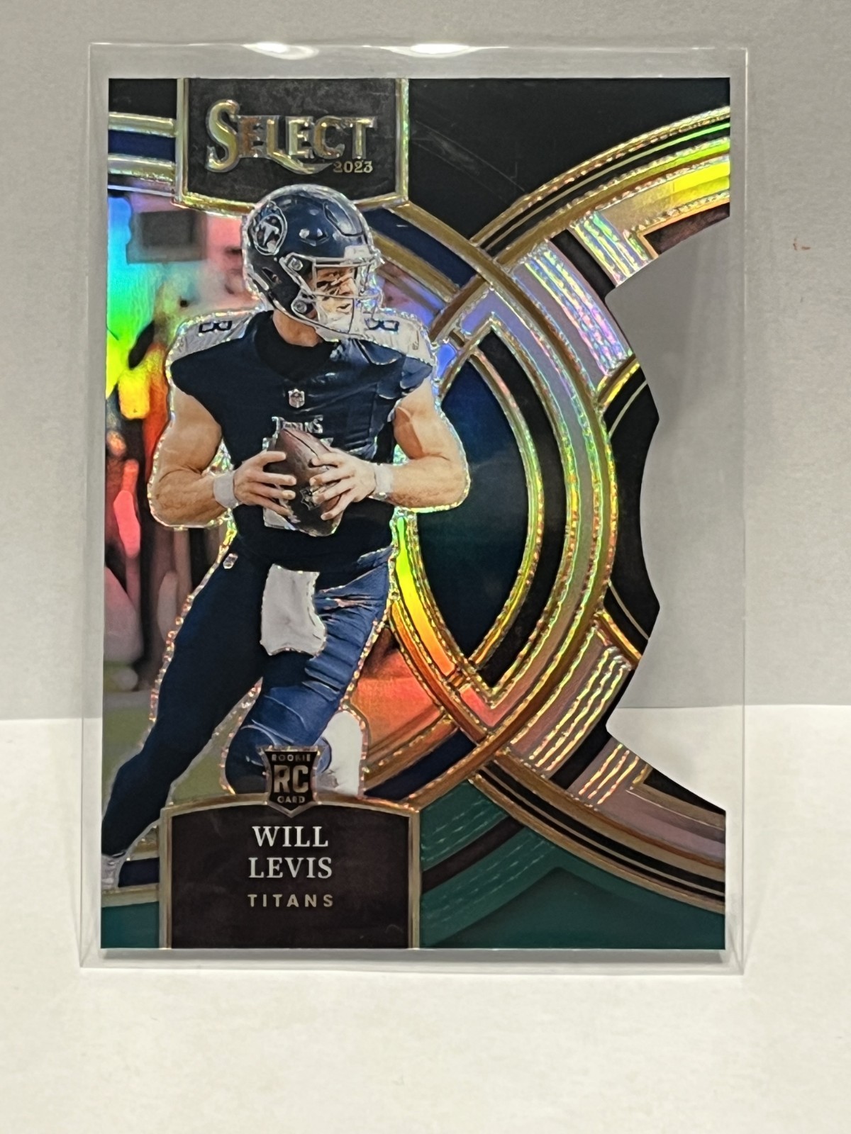 2023 Panini Select - Club Level Will Levis #206 Black & Green Prizm Die-Cut (RC)