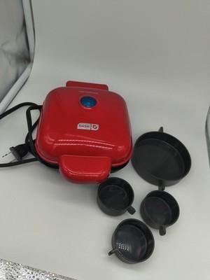 Dash Egg Bite Maker Red with Large & 3 Sm Egg Molds Easy to Use