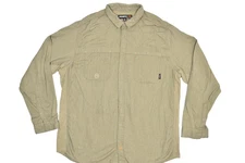 HAWX FR Work Gear Mens Regular Size 2XL Long Sleeve Button Up Shirt W/Stain