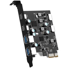 Desktop PCIe Card: 2x USB 3.0-C, 2x USB A, 2x Type-E Adapter