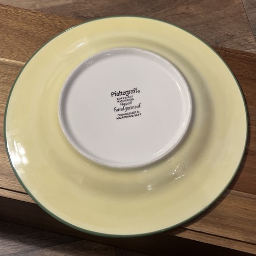 Vtg PFALTZGRAFF Napoli 9” Salad Plate Flower Motif Yellow - Picture 6 of 8