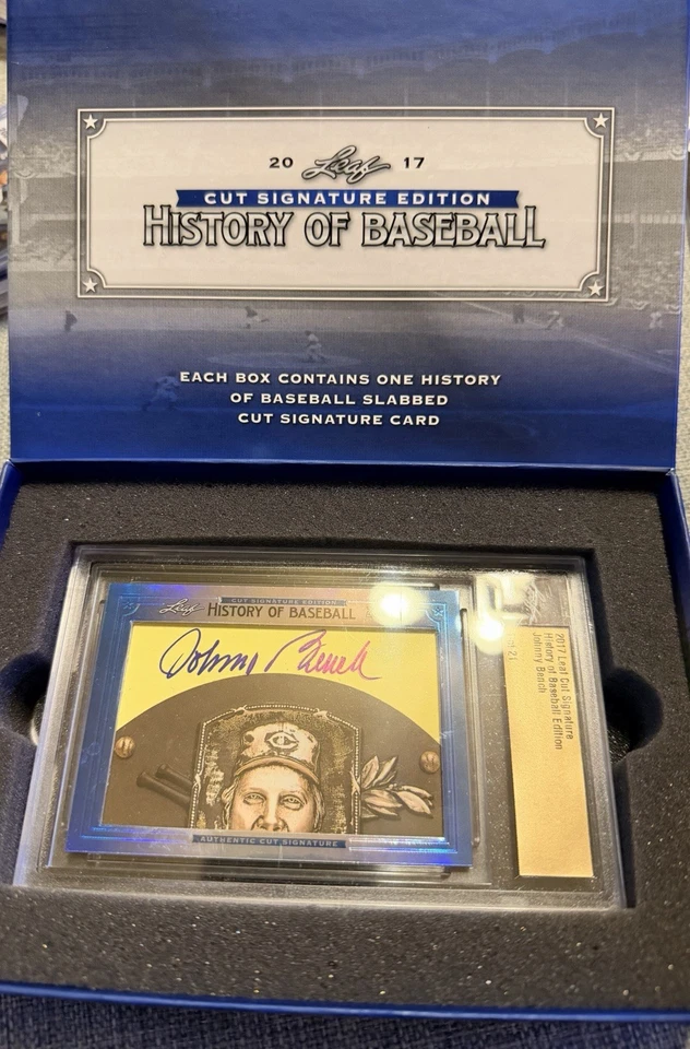2017 Johnny Bench - *1/21 RARE* Leaf Cut Signature: History Of Baseball - Image 3 of 4