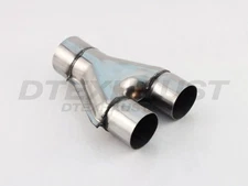 Y PIPE   POLISHED  STAINLESS STEEL   3" ID / DUAL  3" OD   10"  OVERALL LENGTH