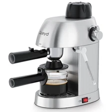 3.5 Bar Espresso Machine,4-Cup Stainless Steel Coffee Maker with Steam Milk