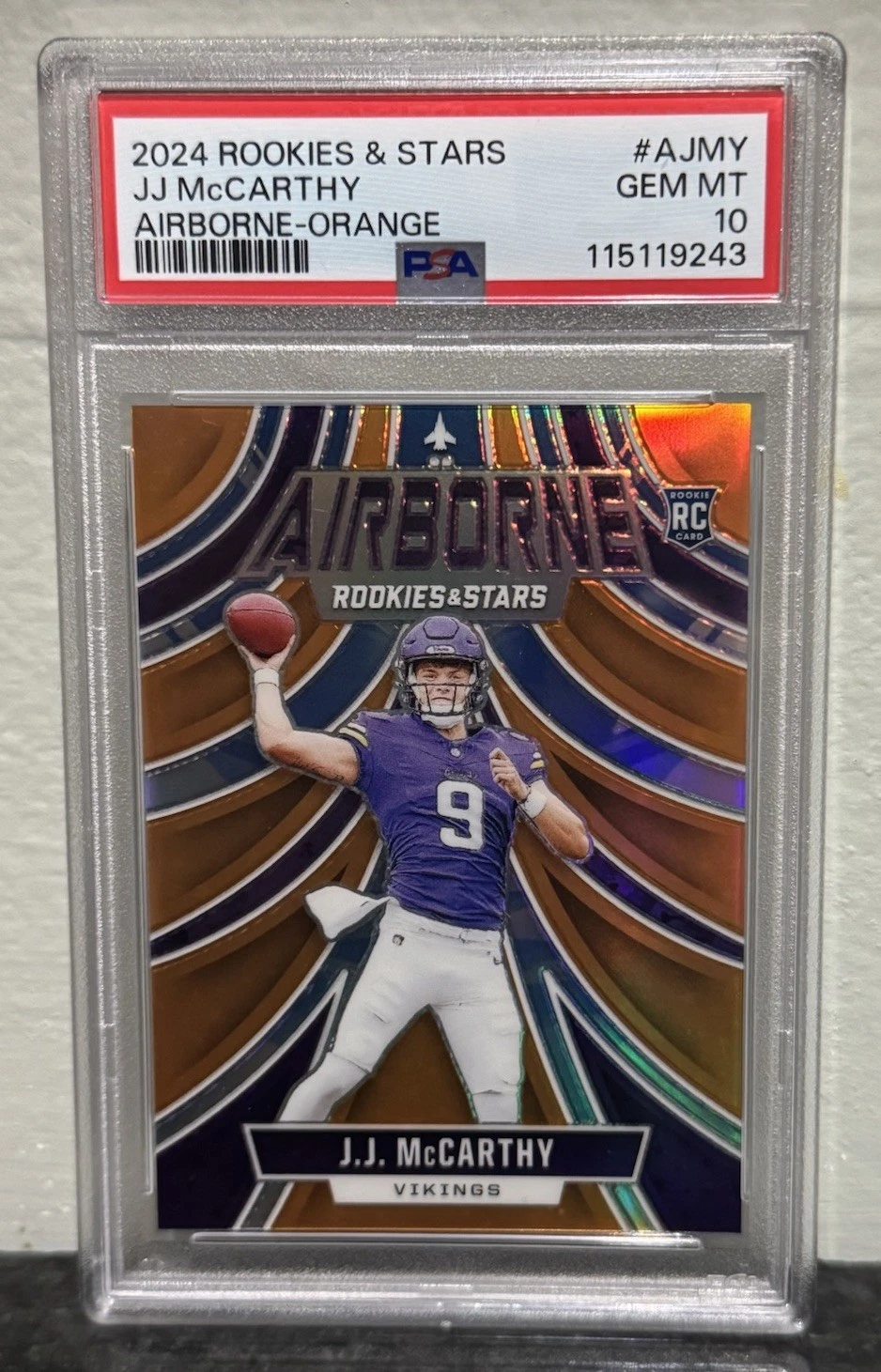 JJ McCarthy Panini Rookies & Stars Airborne #AJMY Orange