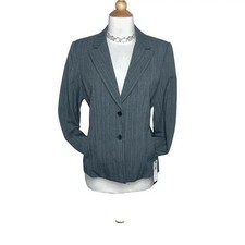 Rafaella 2 way stretch gray euro herringbone 2 button blazer pockets Size 6 NEW
