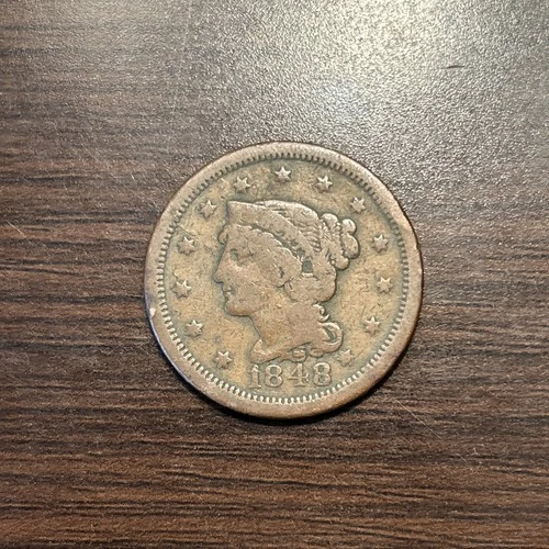 Photo of a 1848-P Large Cent from an eBay listing that sold on Jul 17, 2026