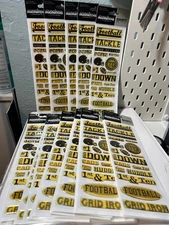 creative imaginations 18 football stickers per pack, Lot of 22, scrapbooking