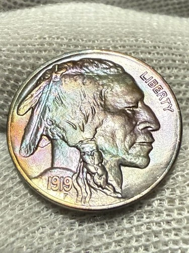 1919 Buffalo Nickel, Gem BU++ High Grade Toned Nice Color WOW