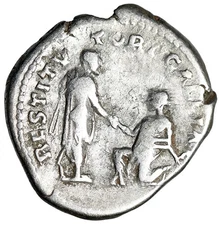 Hadrian AR Denarius "Restoration of Gaul, Kneeling Gallia" Very Fine