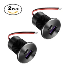 48W USB Car Charger QC3.0 & Type-C PD Fast Charger Socket For RV Boat Truck 12V