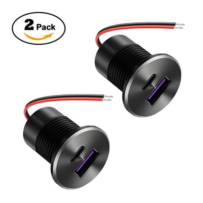 48W USB Car Charger QC3.0 & Type-C PD Fast Charger Socket For RV Boat Truck 12V