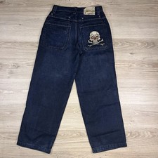 Vintage JNCO 90s/Y2K Skull and Crossbones Wide Leg Baggy Size 16 boys 29x28 