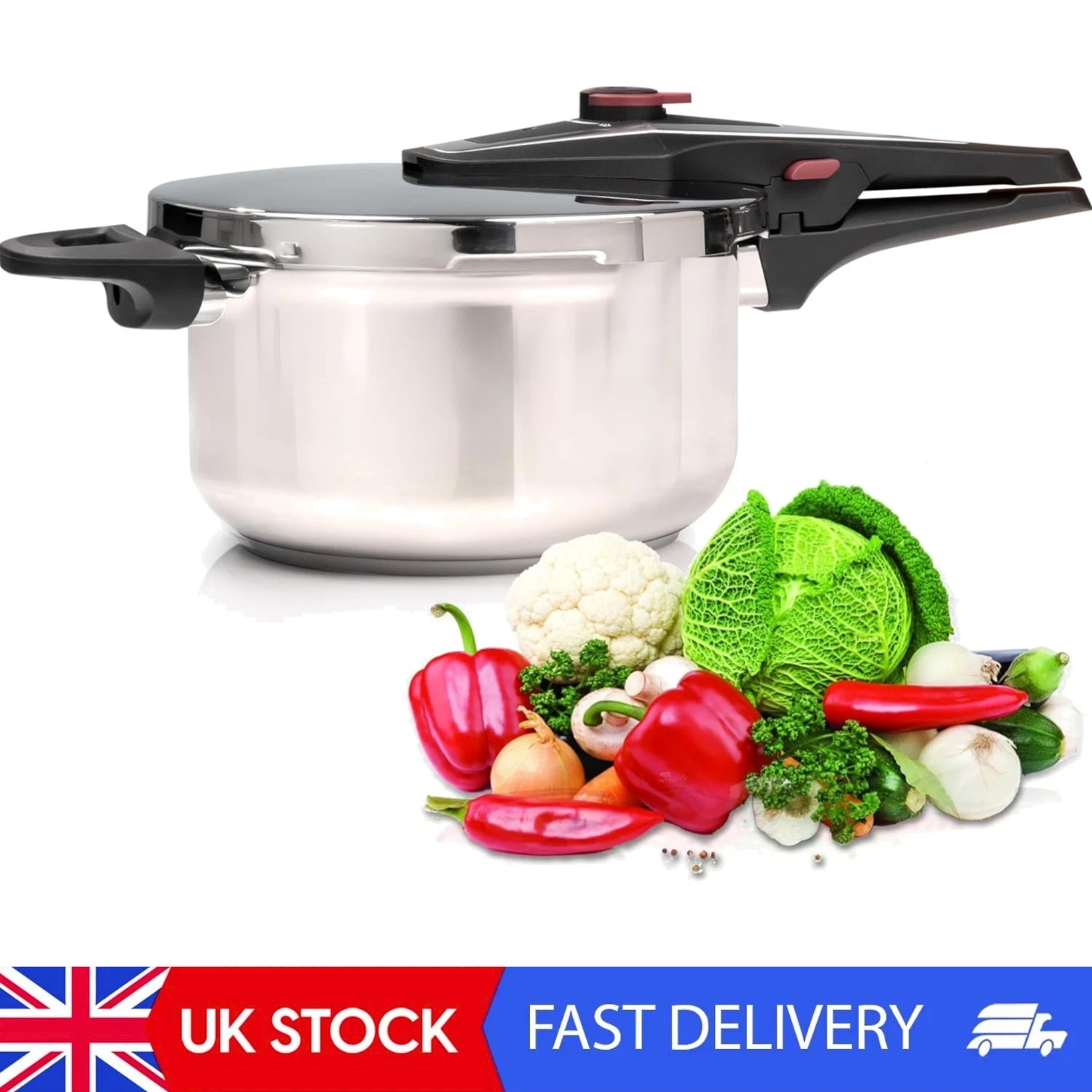 Durable Stainless Steel Pressure Cooker - Fast & Healthy Cooking Solution 4L/6L